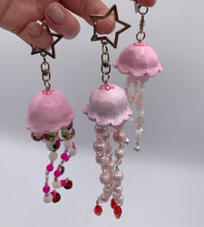 Jellyfish keychains pink